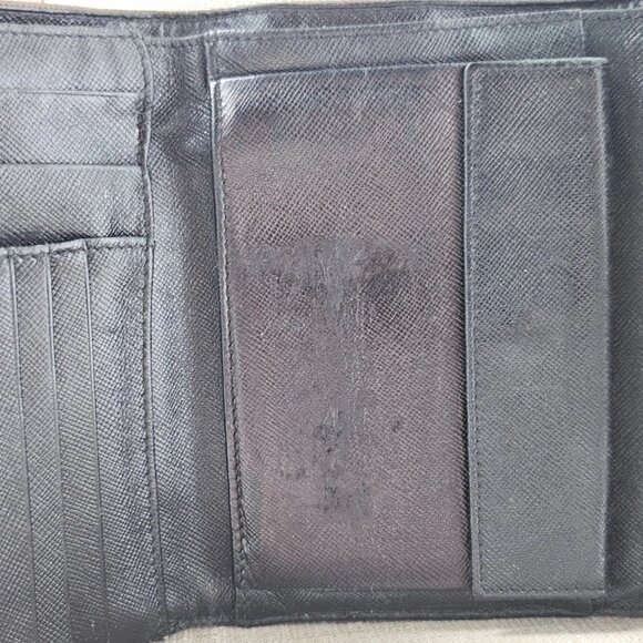 Prada Cardholder Wallet Trifold Leather/satin Billfold Purse Made in Italy - Picture 7 of 12